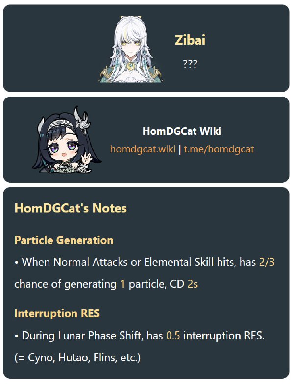 「原 6.3v1」😘 兹白产球抗打断#妮可少女 #原神homdgcat.wiki/gi/char/Zibai「GI 6.3v1」😘 Zibai Particle Generation & Interruption RES#HomDGCat #GIhomdgcat.wiki/gi/char/Zibai