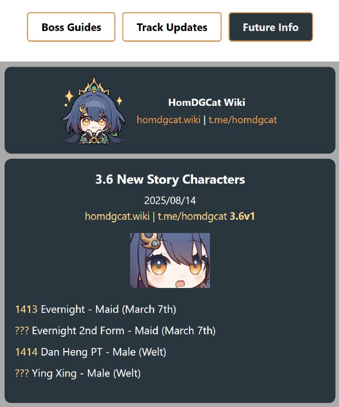 「铁 3.6v1」😋 新增剧情角色#妮可少女 #星穹铁道homdgcat.wiki/sr/future「HSR 3.6v1」😋 New Story Characters#HomDGCat #HSRhomdgcat.wiki/sr/future