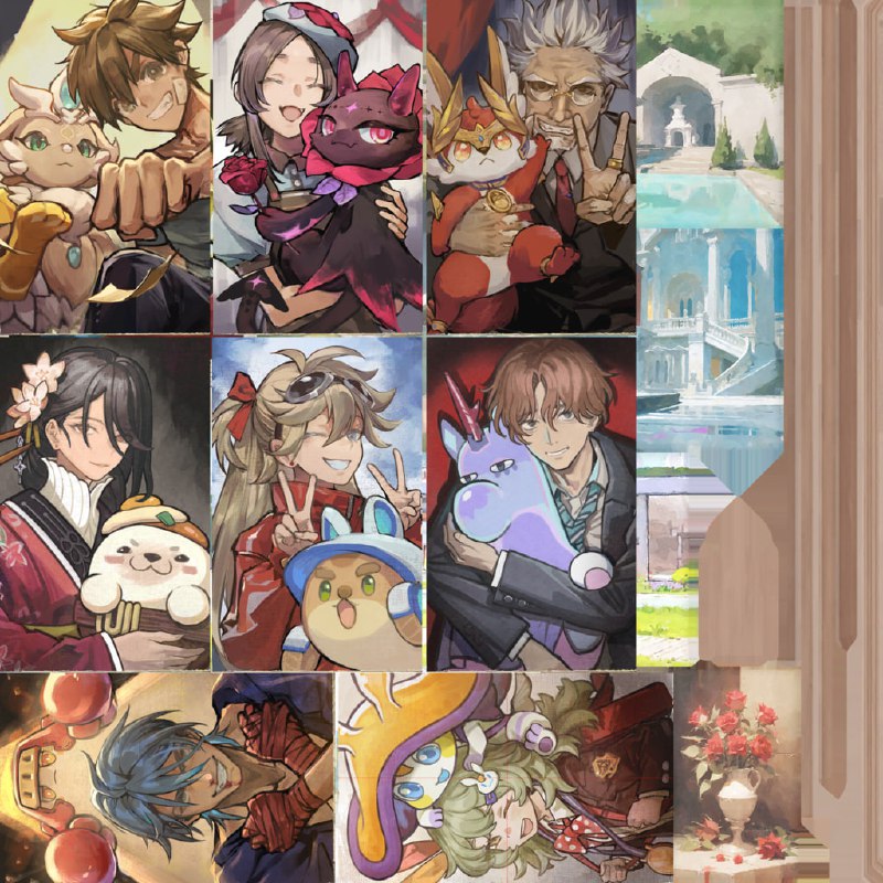 (hna)really really cute art from files, showing some people with their anima!!- donut