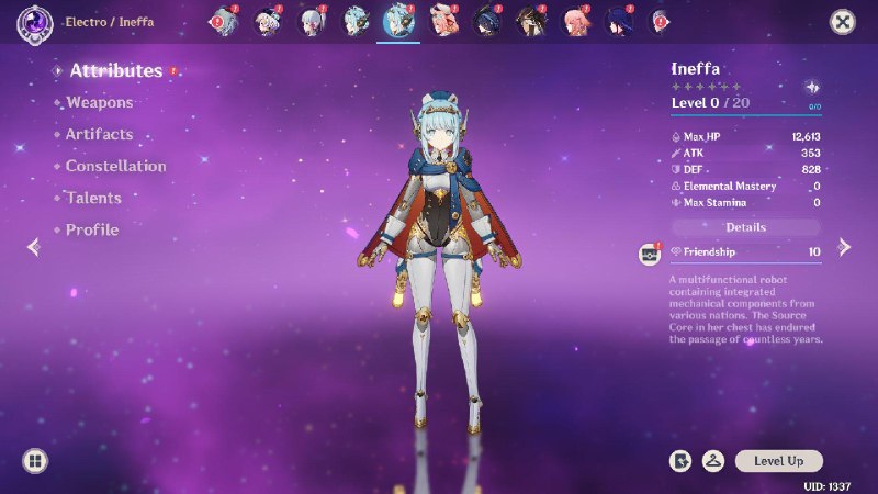 source #timing5.8 伊涅芙角色界面实机