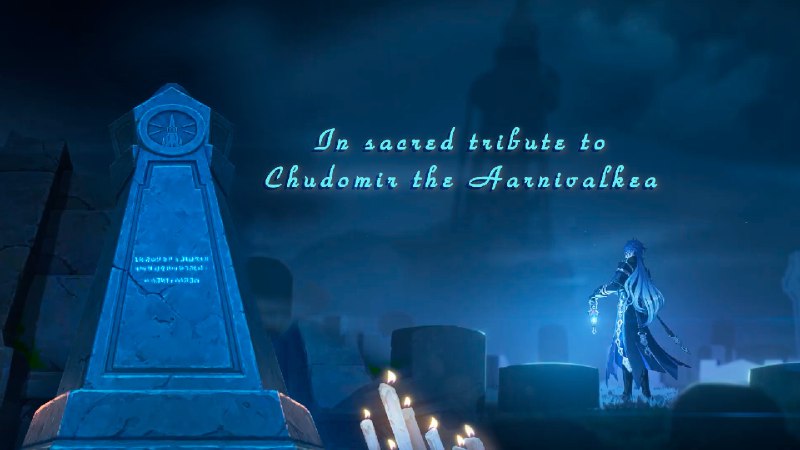 Text on tombstone in in teaser:In sacred tribute to Chudomir the Aarnivalkea#jelena, ty hyperwebster
