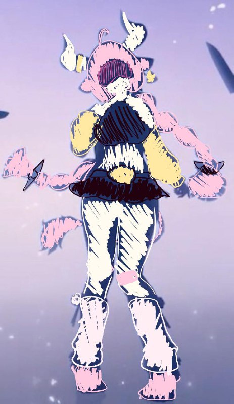 source #UTeyvat 5.5 瓦雷莎(Varesa)外观描述补充示意图来自 @OpalSeelie来源评价(更新前):不错! 补充几点: 尾巴是完全粉色的. 袜子是白色的, 以及鞋子也是粉/白的. 可以看到她的肚脐(如烟绯), 胸前的(装饰)类似星铁的娜塔莎.面具神似婕德, 但是粉色的