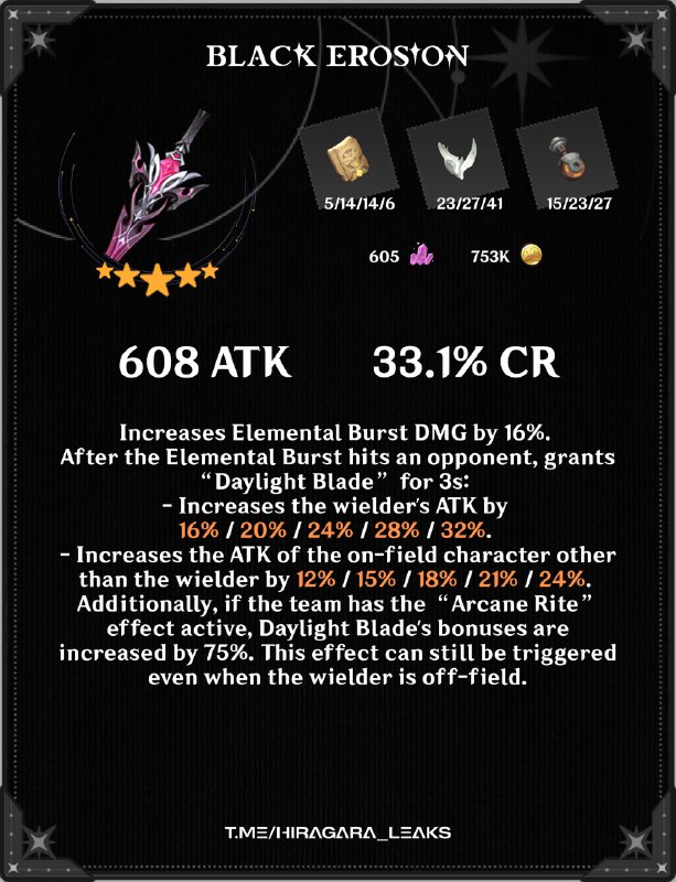 [GI 6.2] WeaponsInfo by @Seele_LeaksTL by @jelenas_vault[GI 6.2] WeaponsInfo by @Seele_LeaksTL by @jelenas_vault