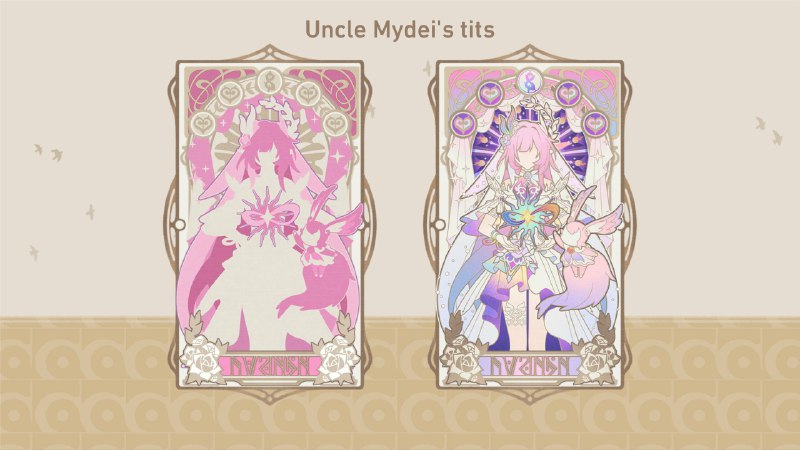 Caelus & Stelle & Cyrene cards.*Caelus & Stelle doesn't have separate elements as for nowCaelus & Stelle & Cyrene cards.*Caelus & Stelle doesn't have separate elements as for now