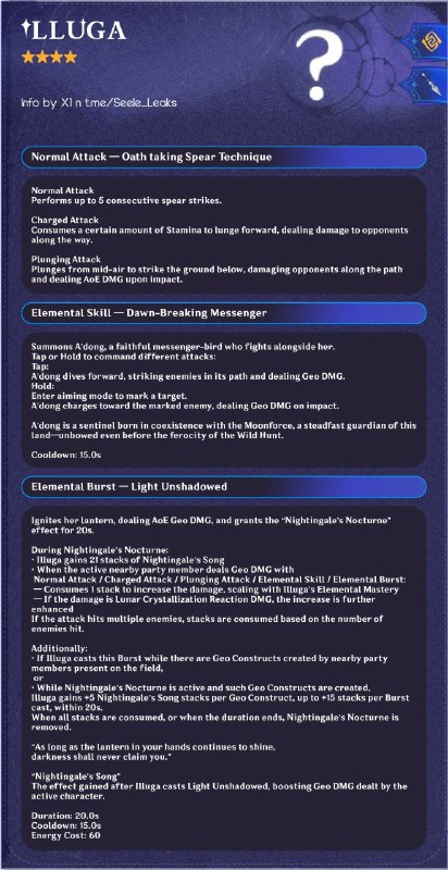 ［GI 6.3Beta］Illuga skill kit (EN)Thanks X1 for providing infoThanks t.me/hiragara_leaks for making pic［GI 6.3Beta］Illuga skill kit (EN)Thanks X1 for providing infoThanks t.me/hiragara_leaks for making pic