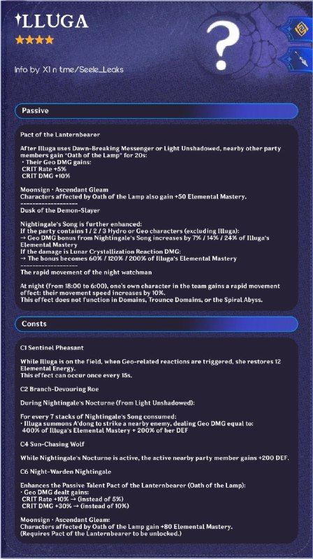 ［GI 6.3Beta］Illuga skill kit (EN)Thanks X1 for providing infoThanks t.me/hiragara_leaks for making pic［GI 6.3Beta］Illuga skill kit (EN)Thanks X1 for providing infoThanks t.me/hiragara_leaks for making pic